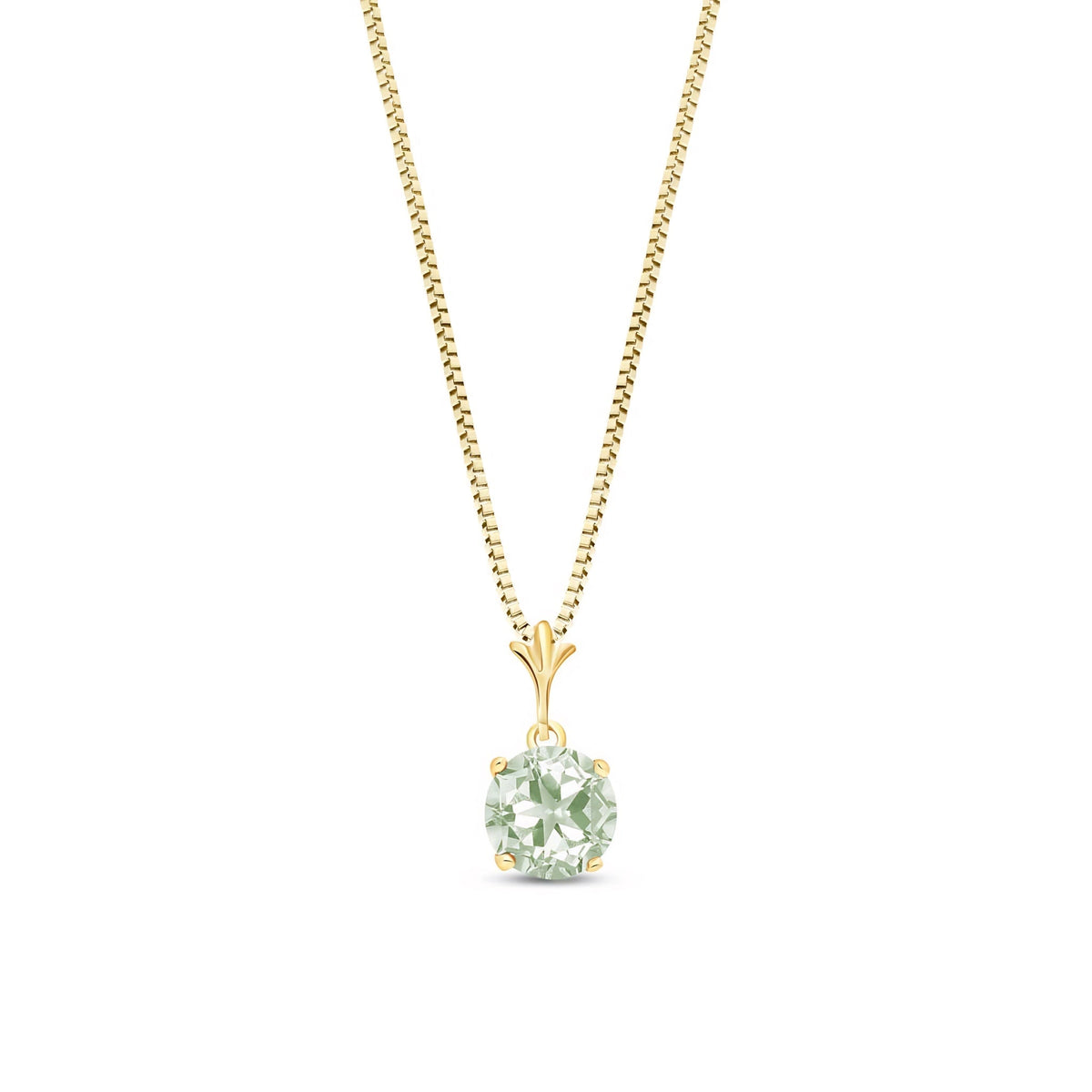 Yellow Gold Petal Rose Necklace Aquamarine 10K — Liliana