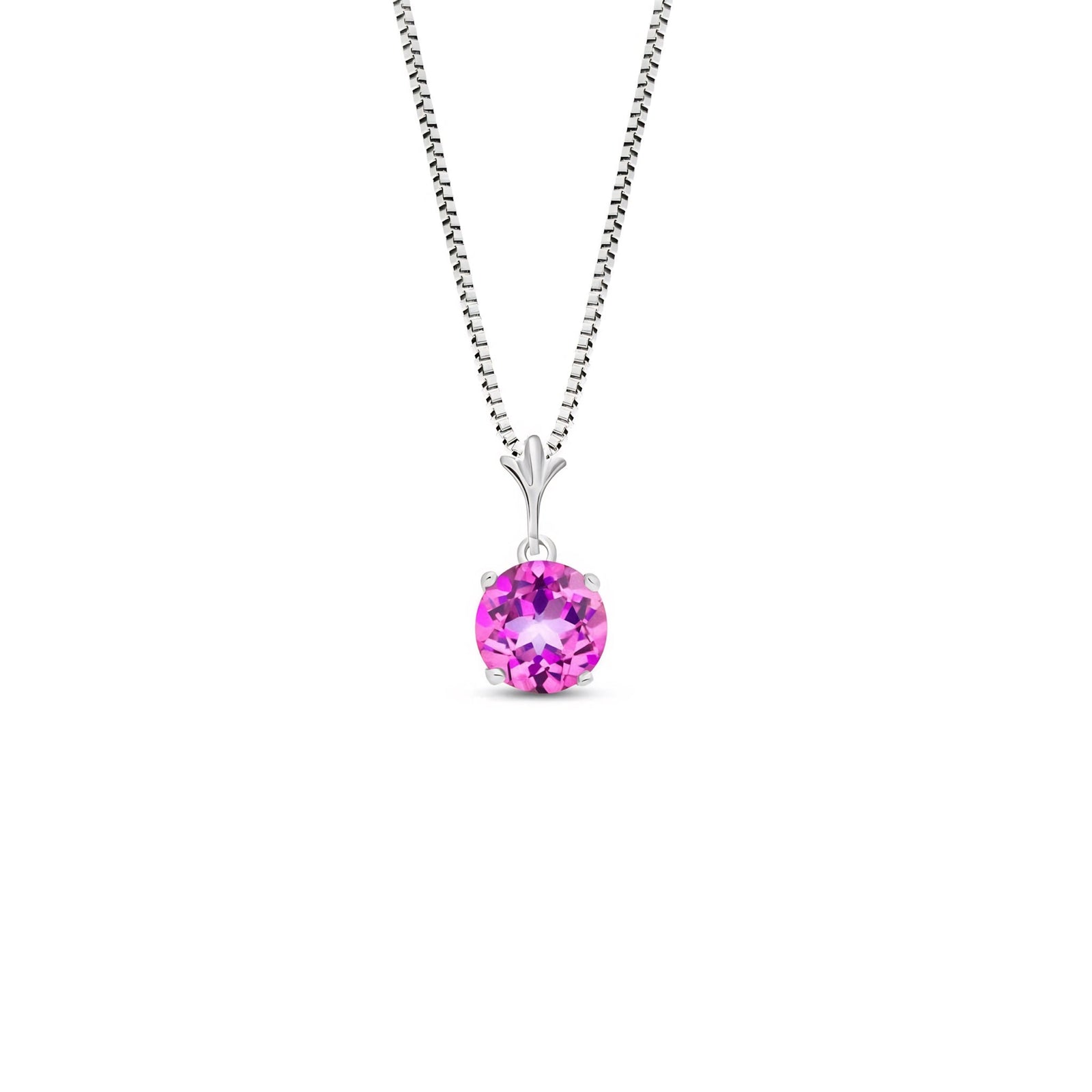 White Gold Petal Rose Necklace Ruby 10K — Liliana