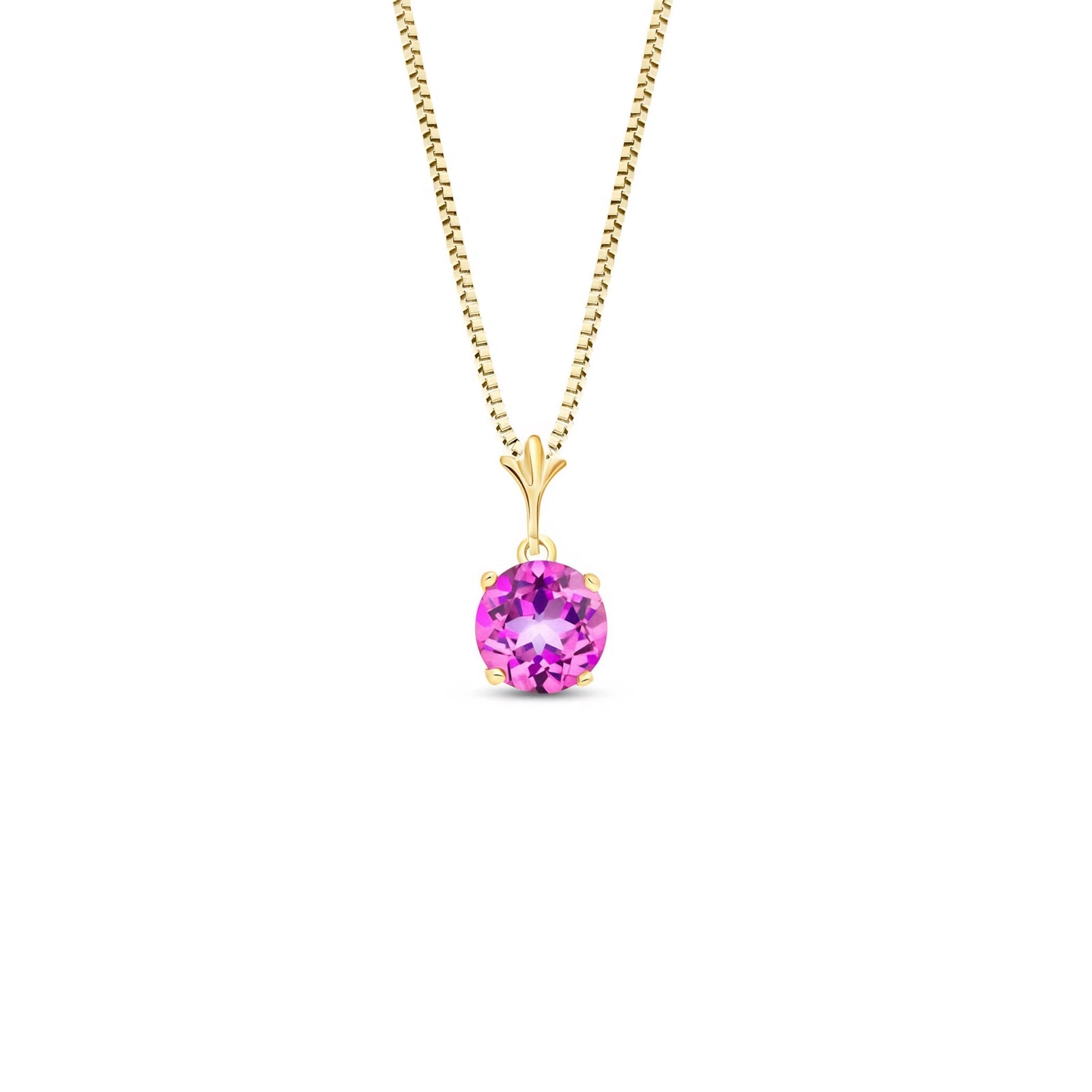 Yellow Gold Petal Rose Necklace Ruby 10K — Liliana