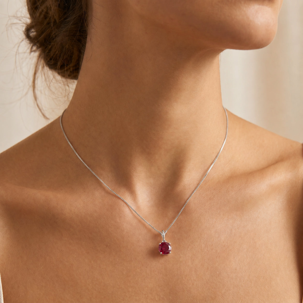 White Gold Petal Rose Necklace Sapphire 10K — Liliana