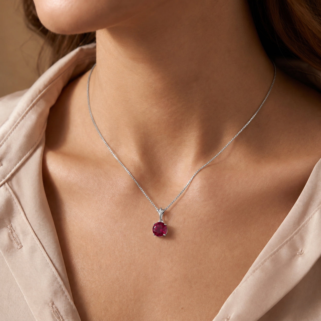 White Gold Petal Rose Necklace Sapphire 10K — Liliana