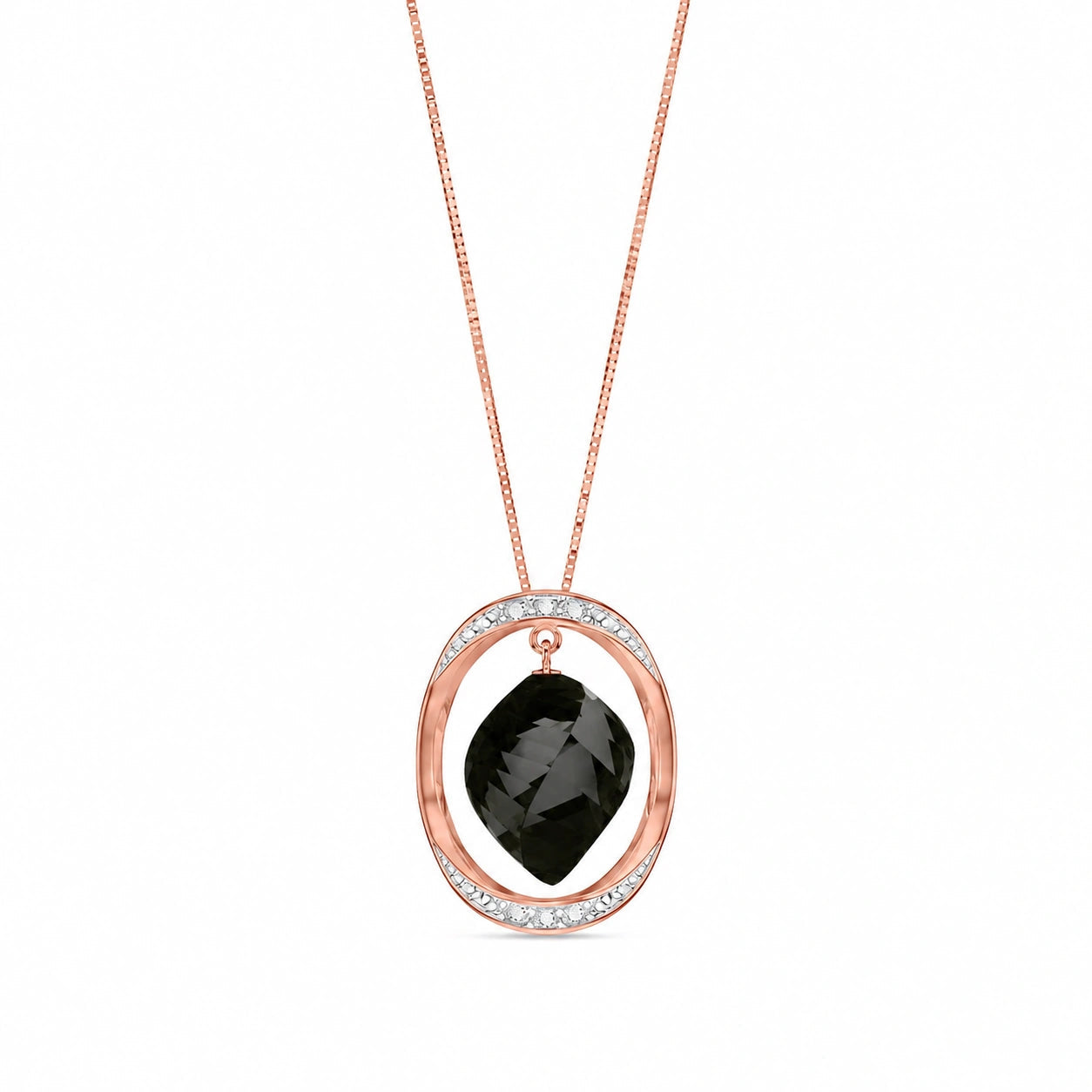 Rose Gold Pendant Necklace Diamond 10K — Loretta