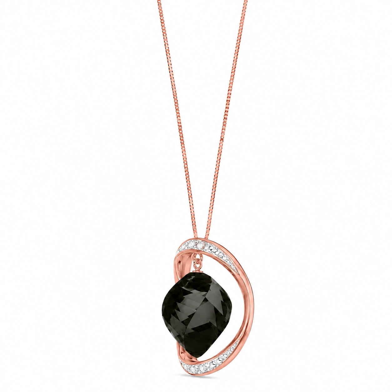Rose Gold Pendant Necklace Diamond 10K — Loretta