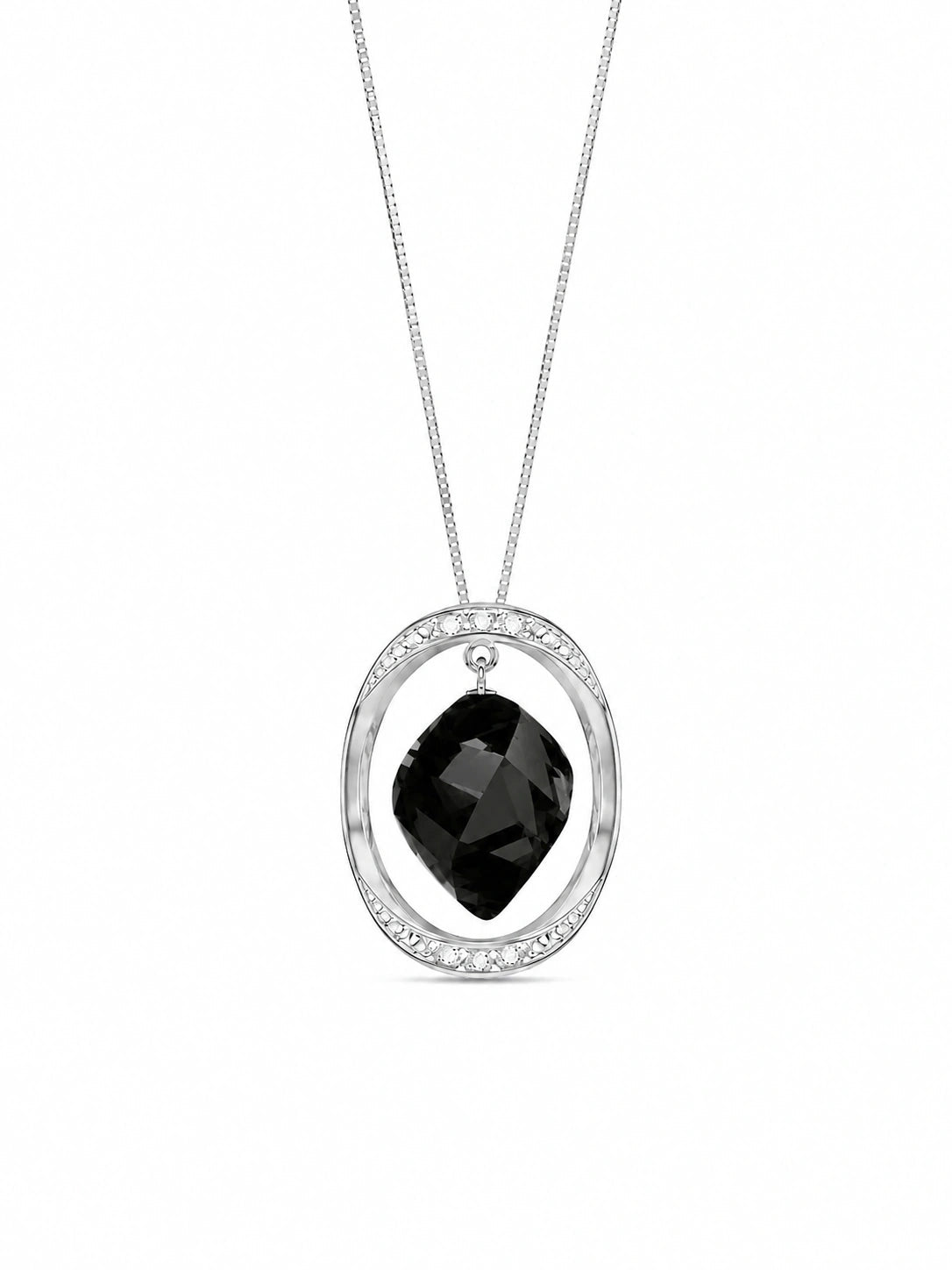 White Gold Pendant Necklace Diamond 10K — Loretta