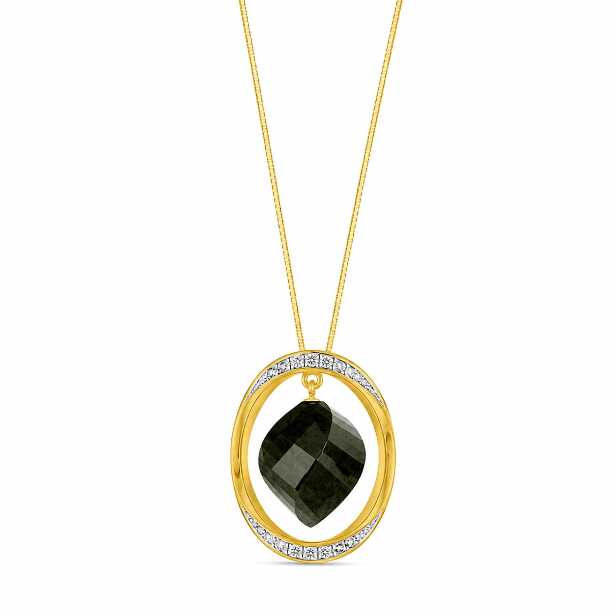 Yellow Gold Pendant Necklace Diamond 10K — Loretta