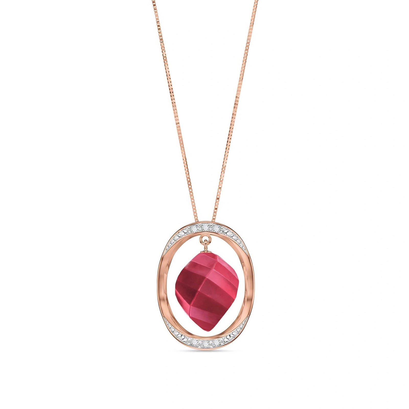 Rose Gold Pendant Necklace Ruby 10K — Loretta