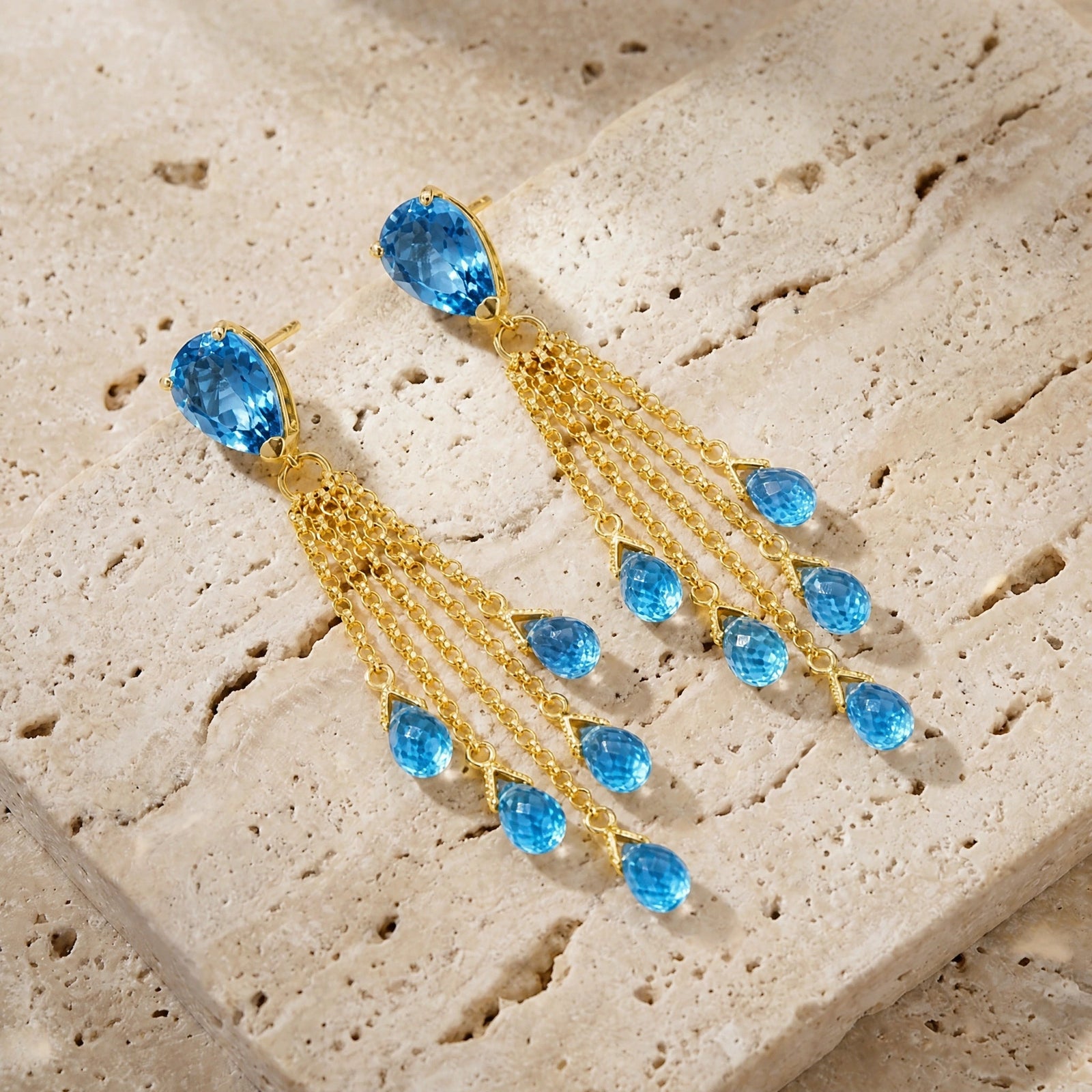 Yellow Gold Blue Topaz — Mariaermenegilda