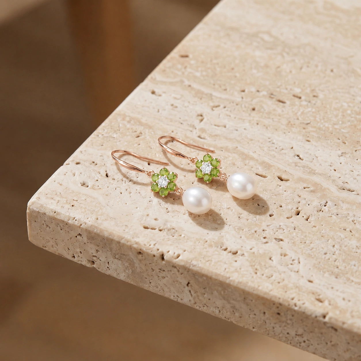 Rose Gold Celeste Earrings Multi-Gemstone 10K — Giuseppa