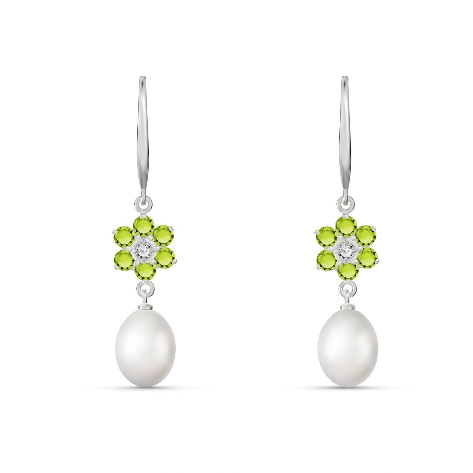 White Gold Celeste Earrings Multi-Gemstone 10K — Giuseppa