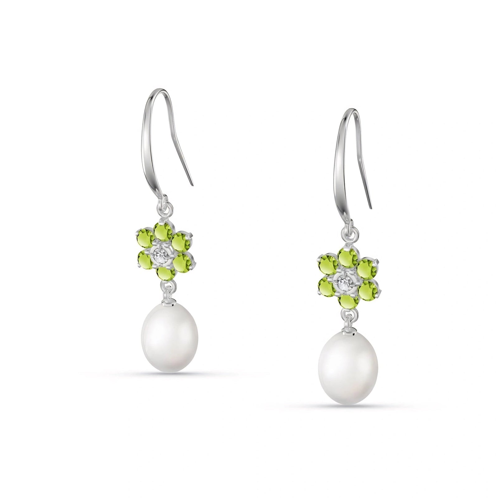 White Gold Celeste Earrings Multi-Gemstone 10K — Giuseppa