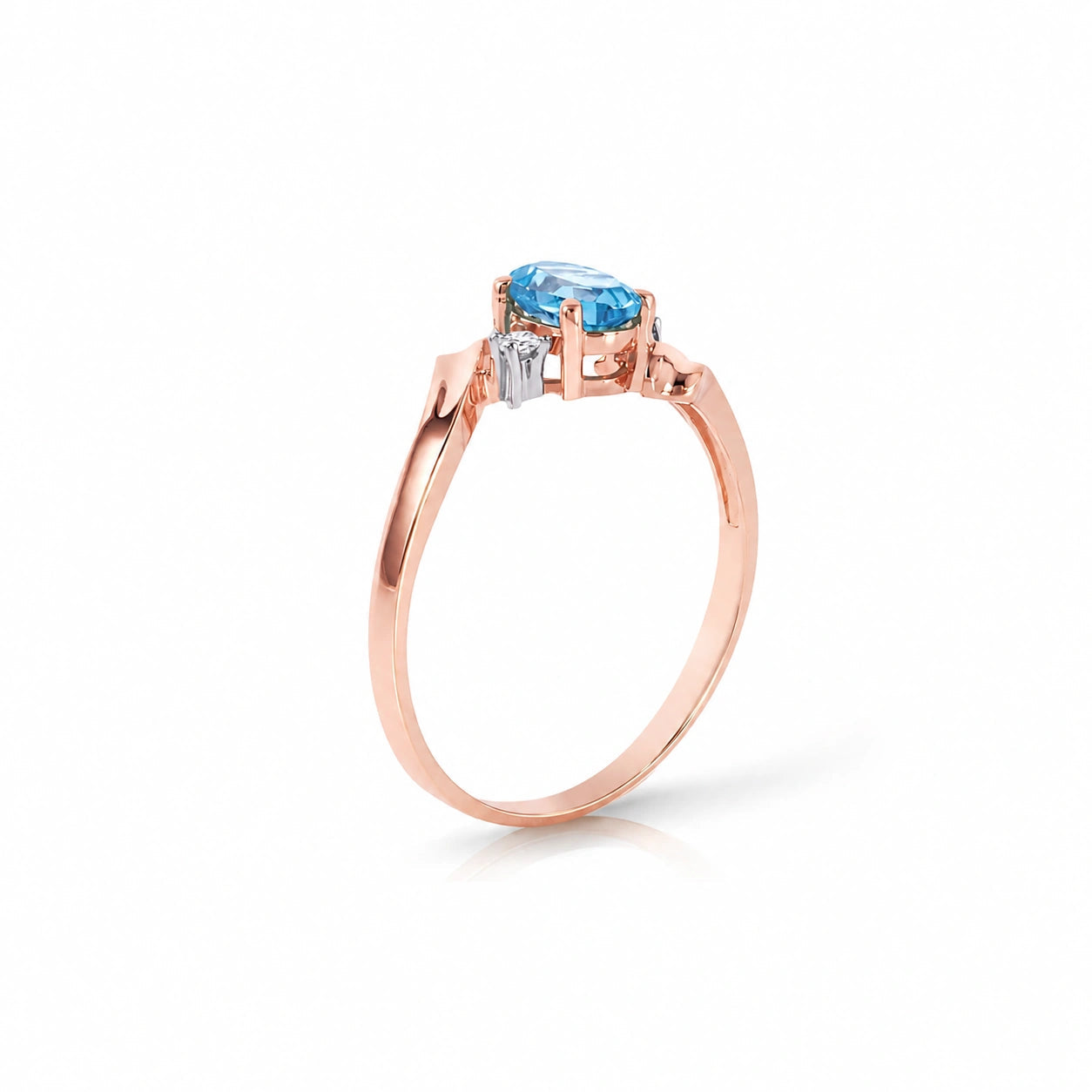 Rose Gold Blue Topaz & Diamond — Annabella