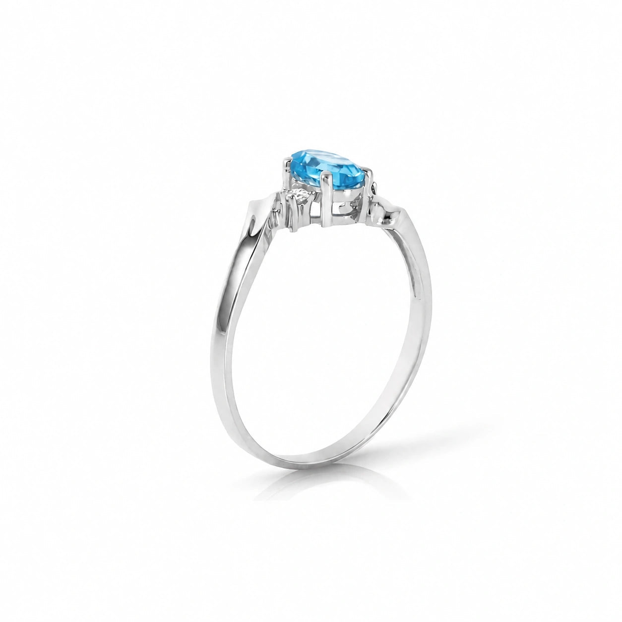 White Gold Blue Topaz & Diamond — Annabella