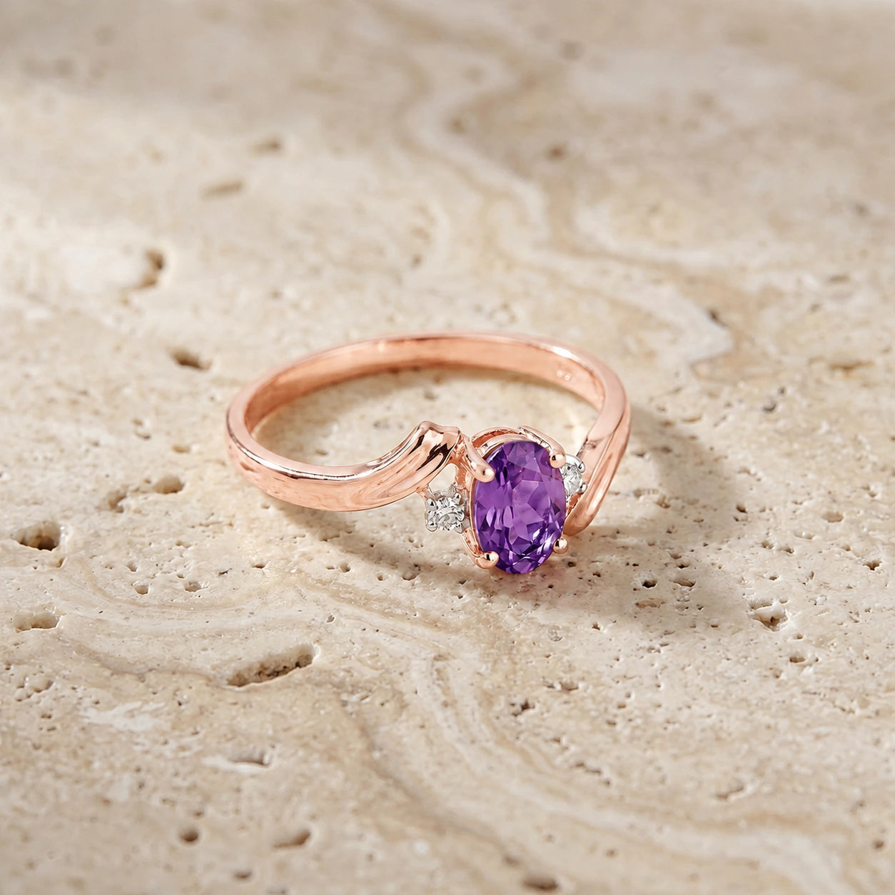 Rose Gold Diamond & Amethyst — Annabella