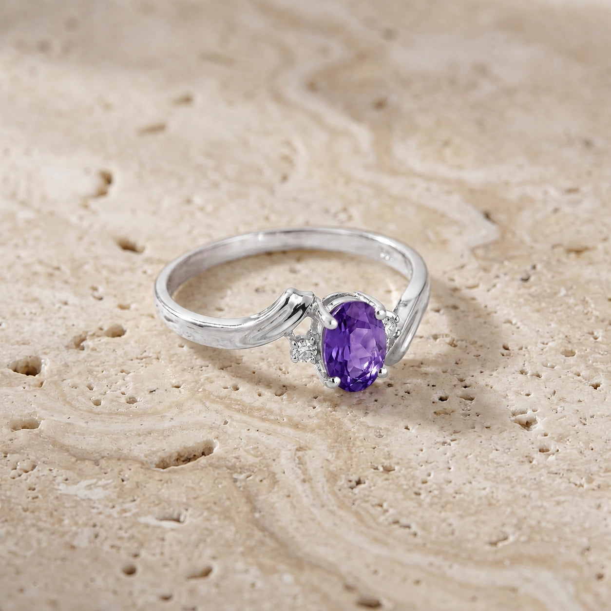 White Gold Diamond & Amethyst — Annabella