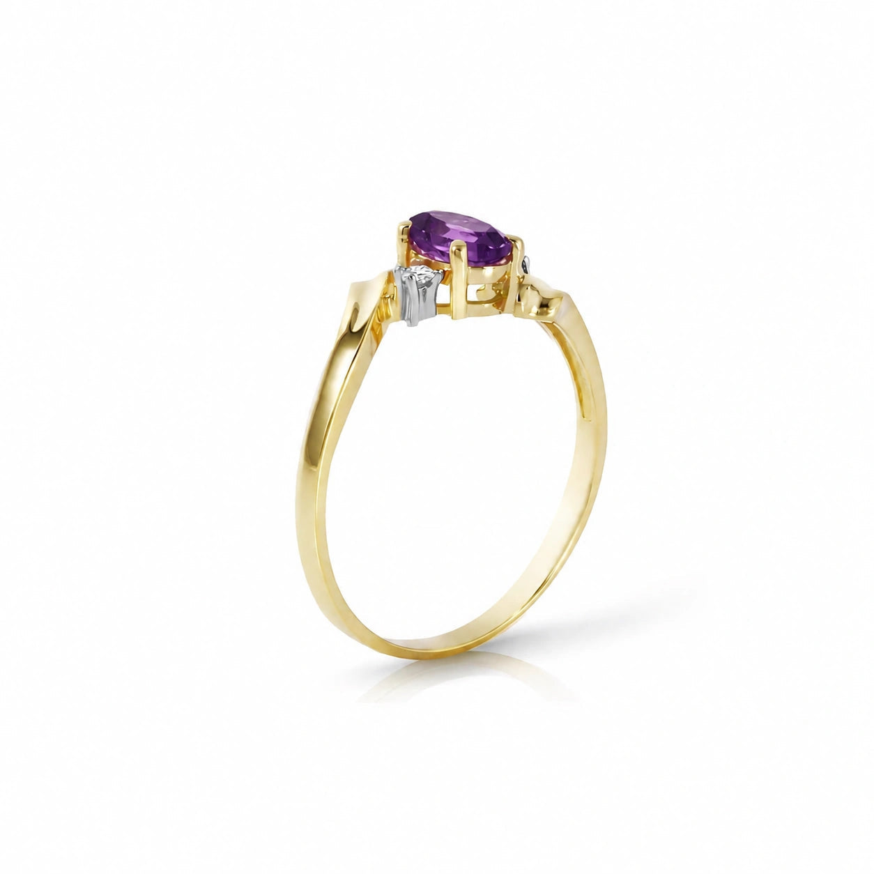 Yellow Gold Diamond & Amethyst — Annabella