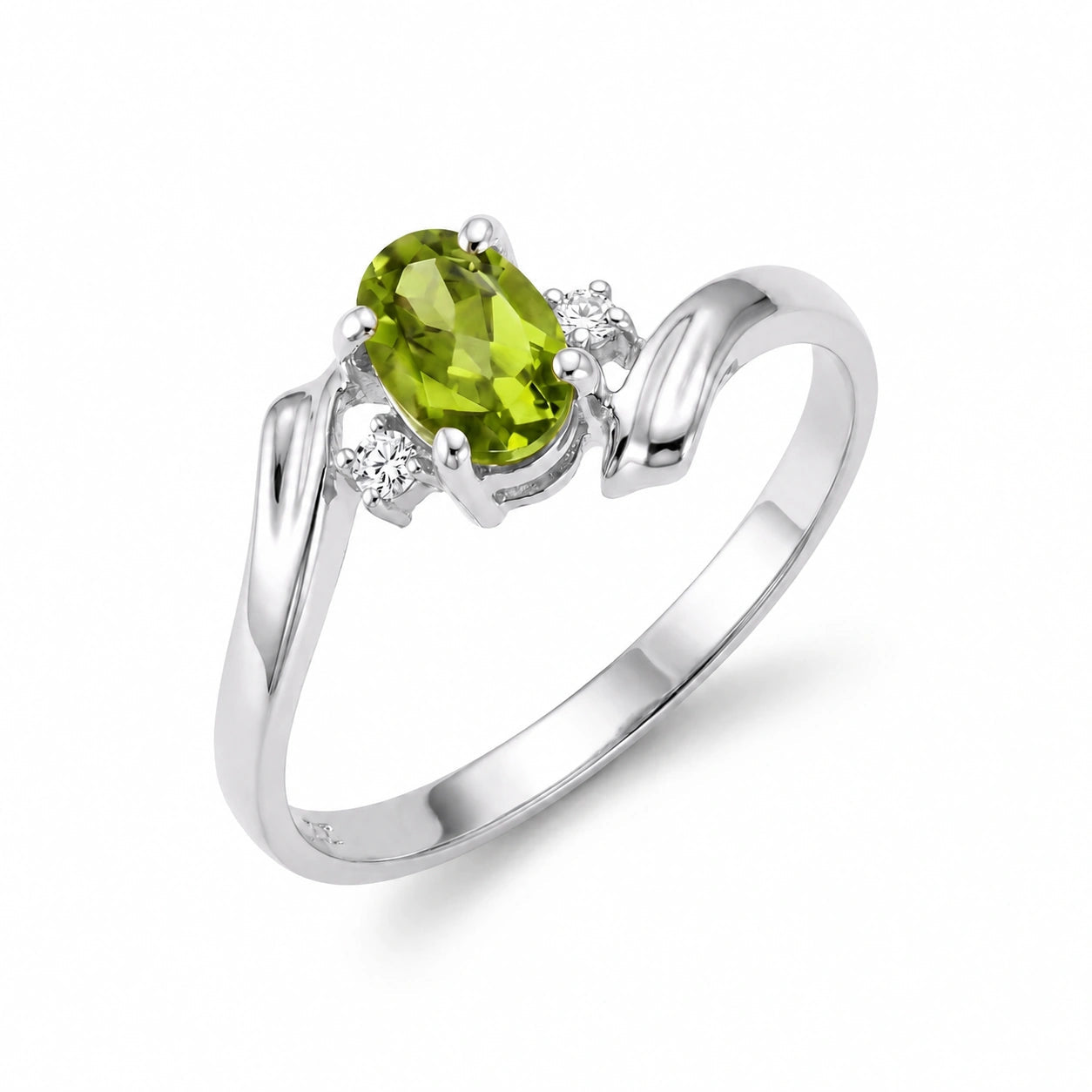 White Gold Peridot & Diamond — Annabella