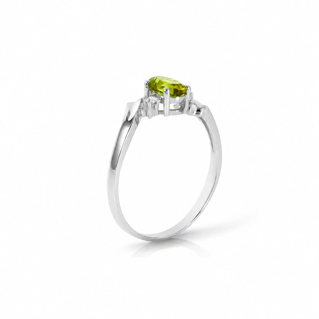 White Gold Peridot & Diamond — Annabella