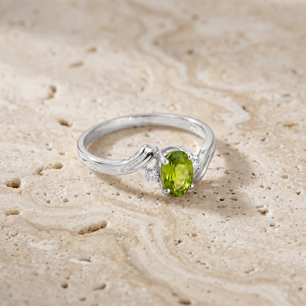 White Gold Peridot & Diamond — Annabella