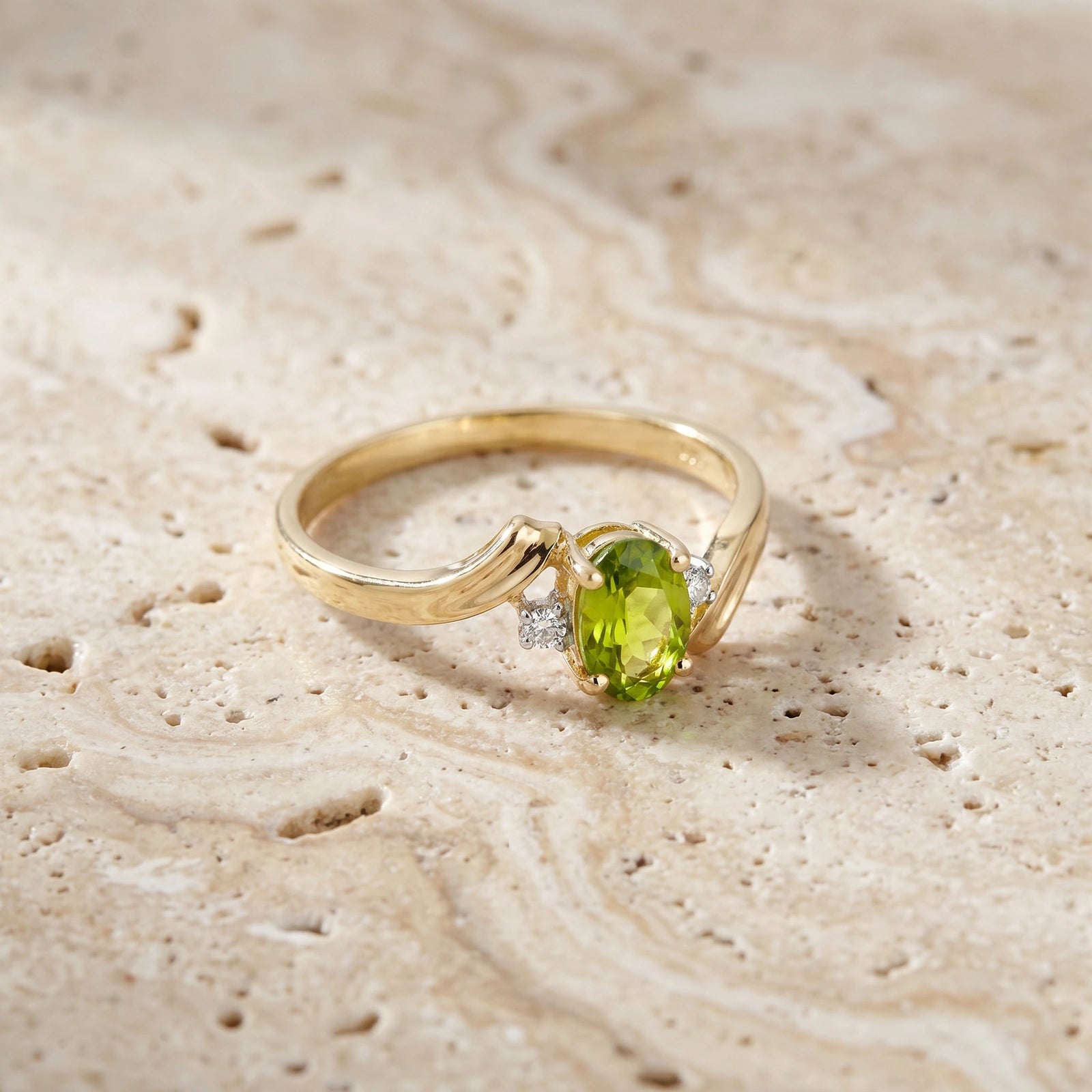 Yellow Gold Peridot & Diamond — Annabella