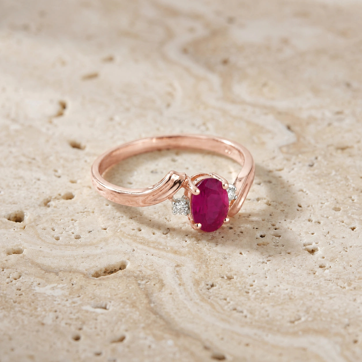 Rose Gold Ruby & Diamond — Annabella