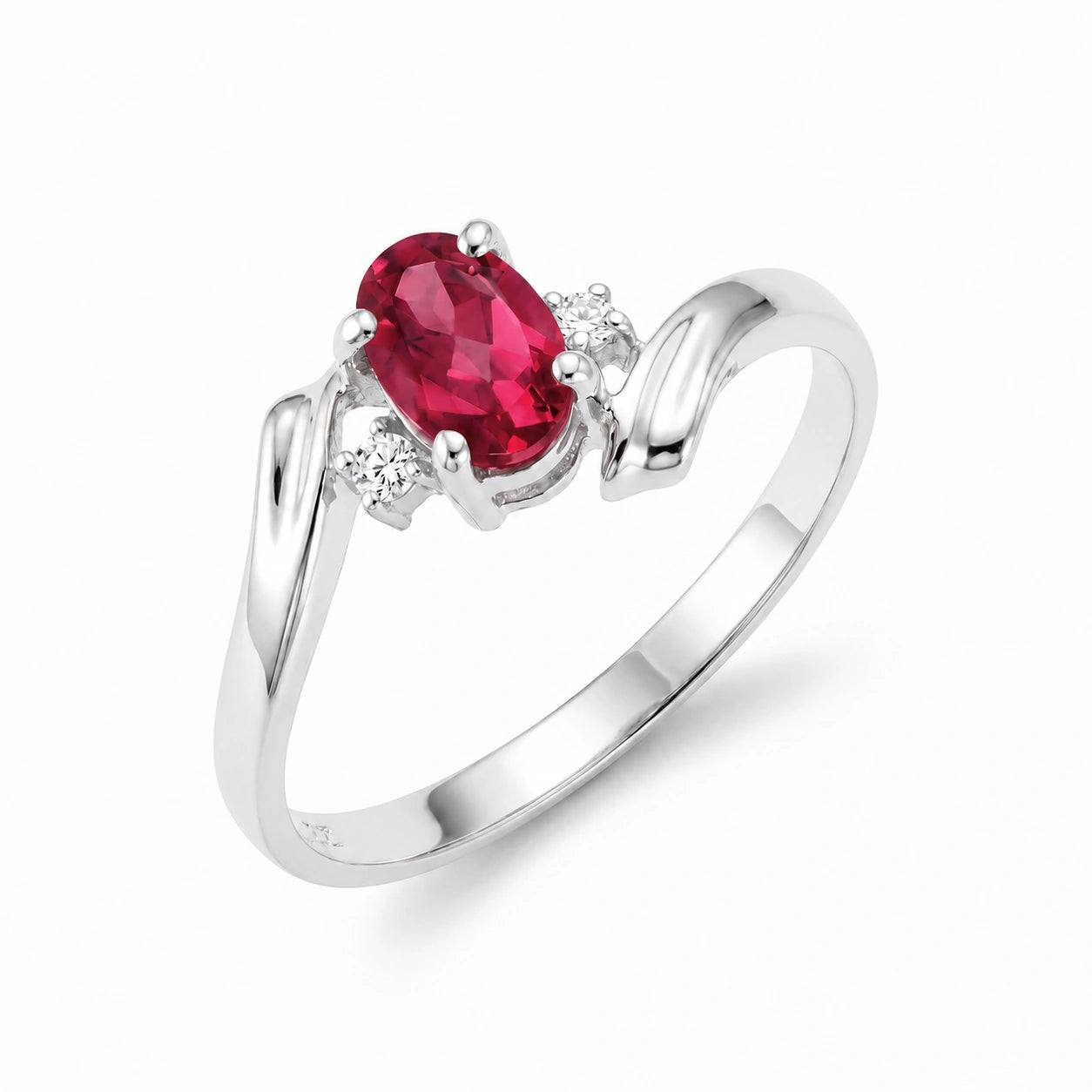 White Gold Ruby & Diamond — Annabella