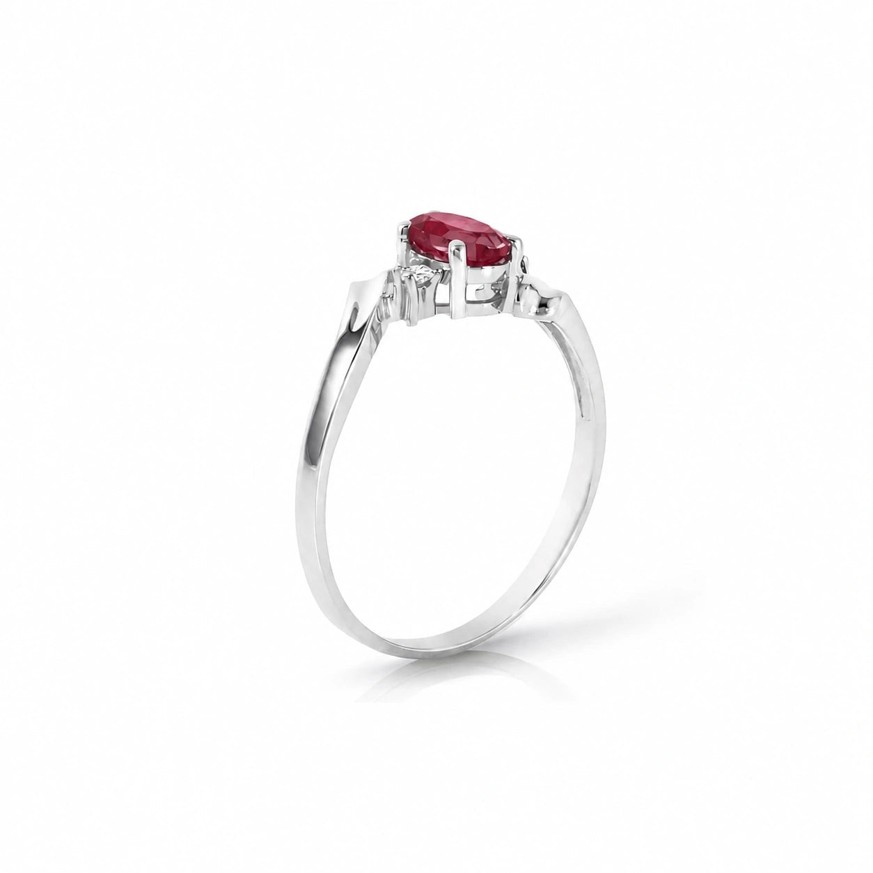 White Gold Ruby & Diamond — Annabella