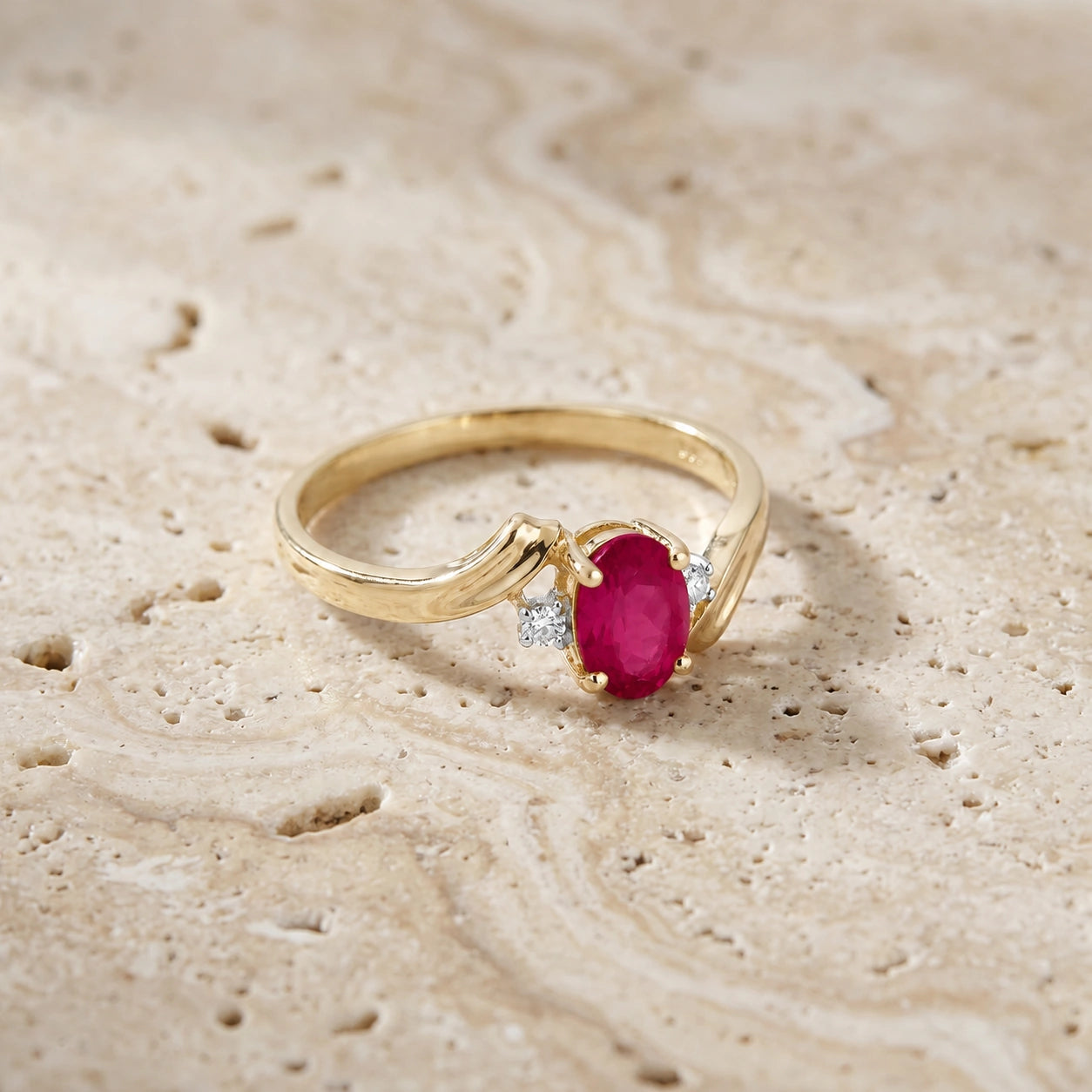 Yellow Gold Ruby & Diamond — Annabella