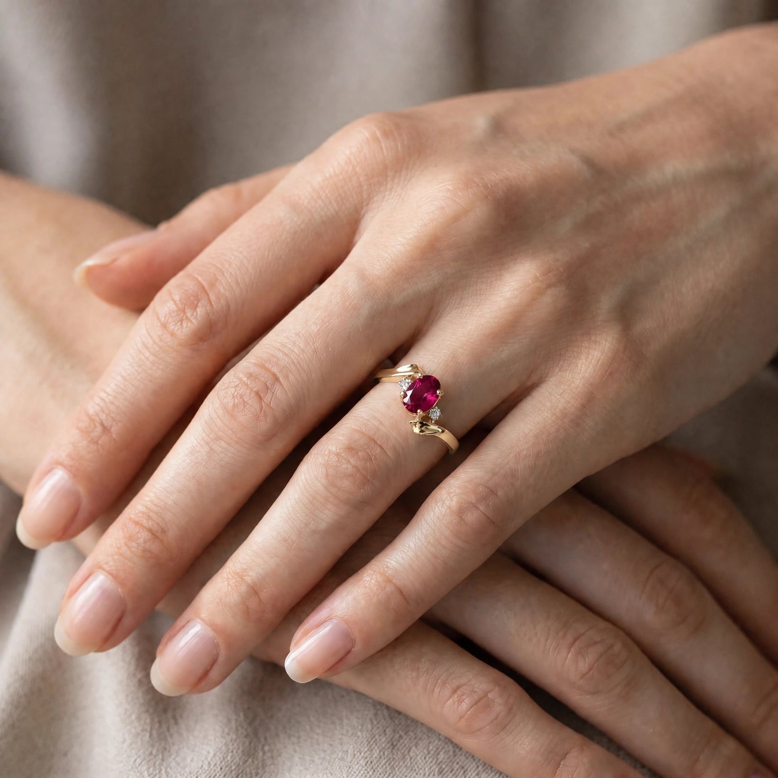 Yellow Gold Ruby & Diamond — Annabella