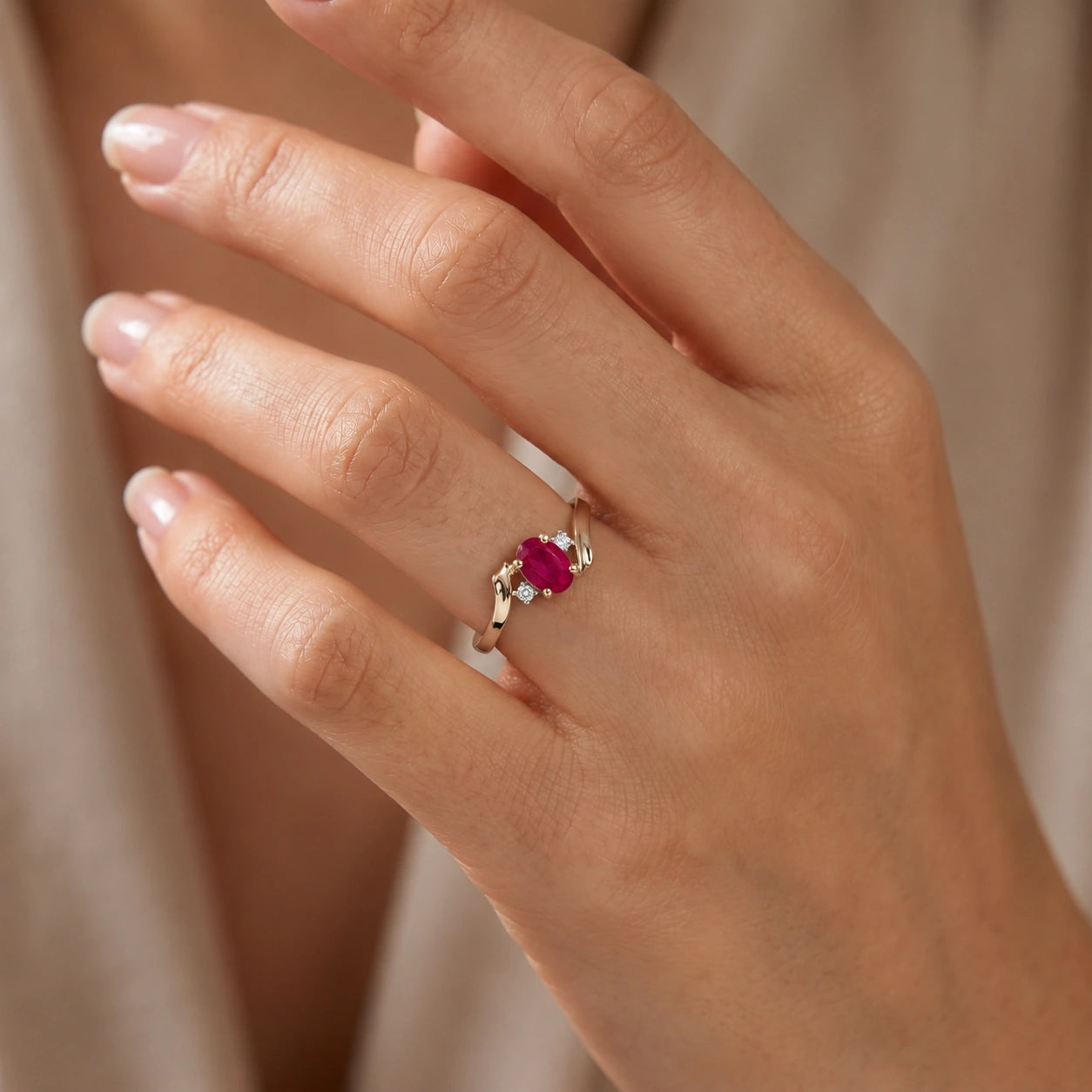 Yellow Gold Ruby & Diamond — Annabella