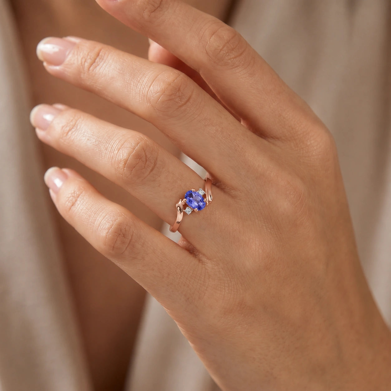Rose Gold Tanzanite & Diamond — Annabella