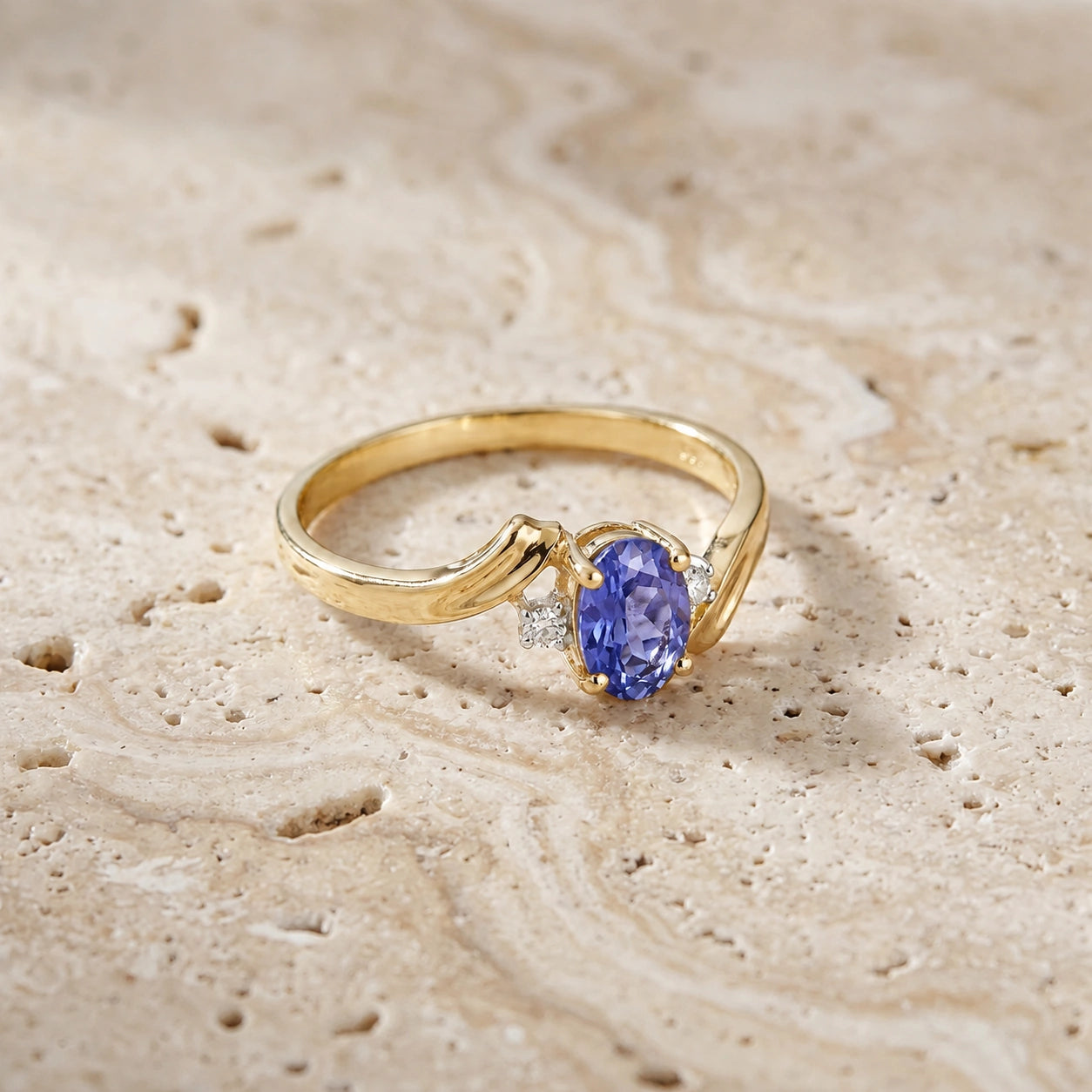 Yellow Gold Tanzanite & Diamond — Annabella