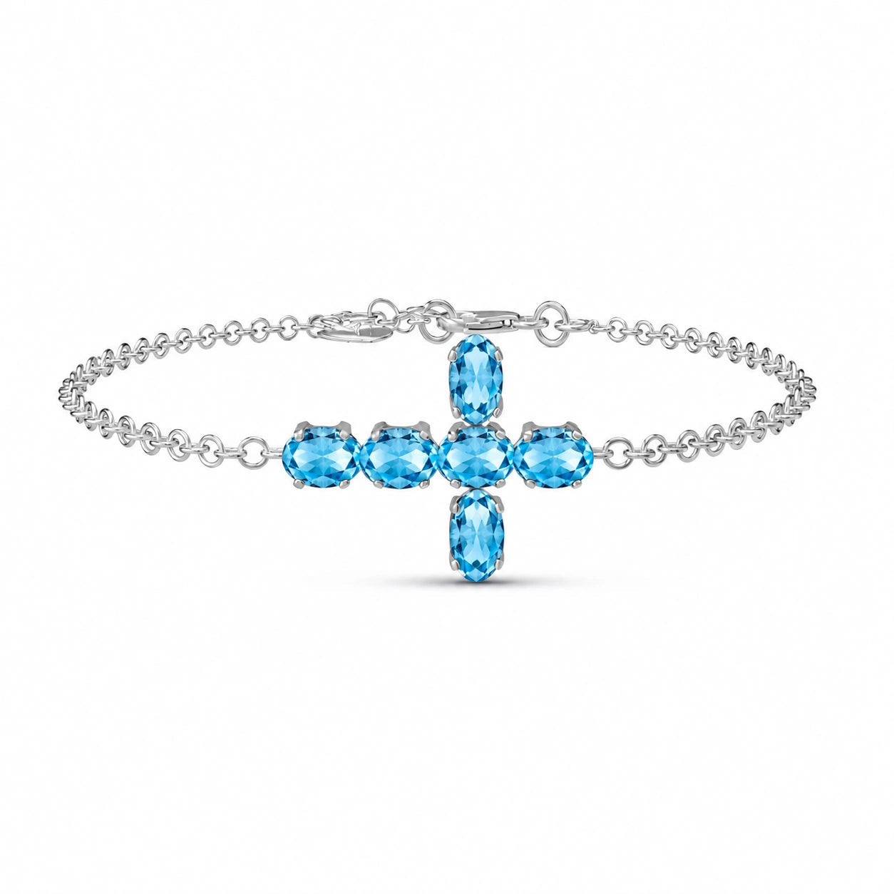 White Gold Celeste Bracelet Blue Topaz 10K — Lucrezia