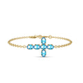 Yellow Gold Celeste Bracelet Blue Topaz 10K — Lucrezia