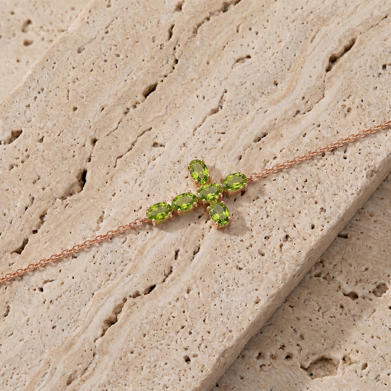 Rose Gold Celeste Bracelet Peridot 10K — Lucrezia