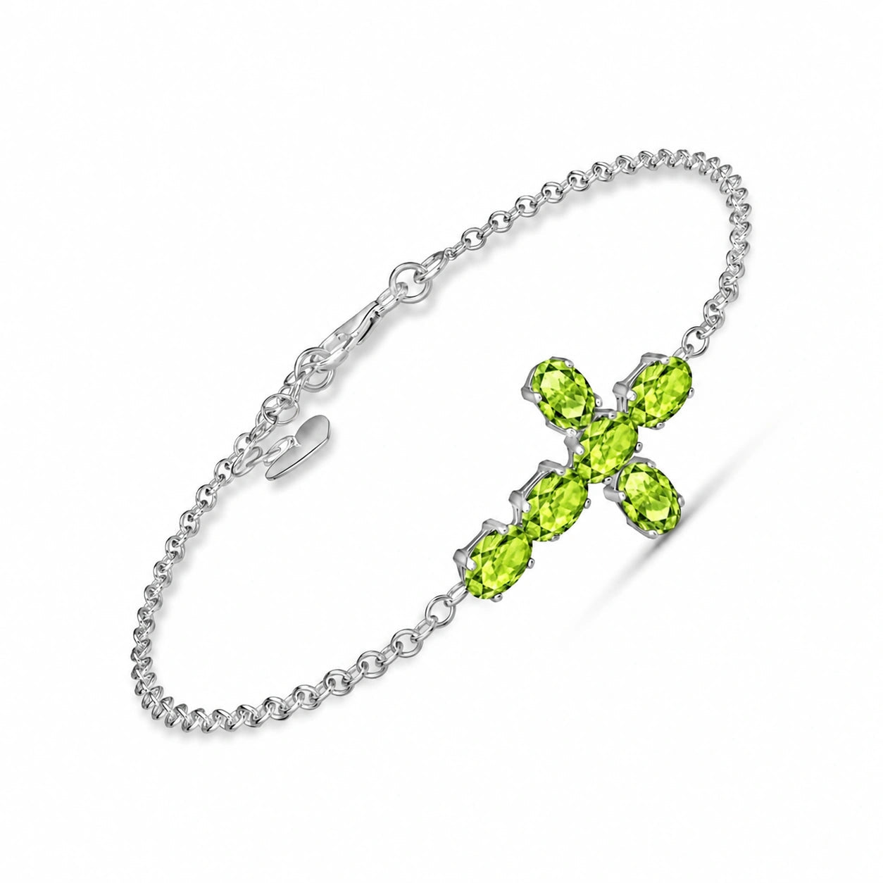 White Gold Celeste Bracelet Peridot 10K — Lucrezia