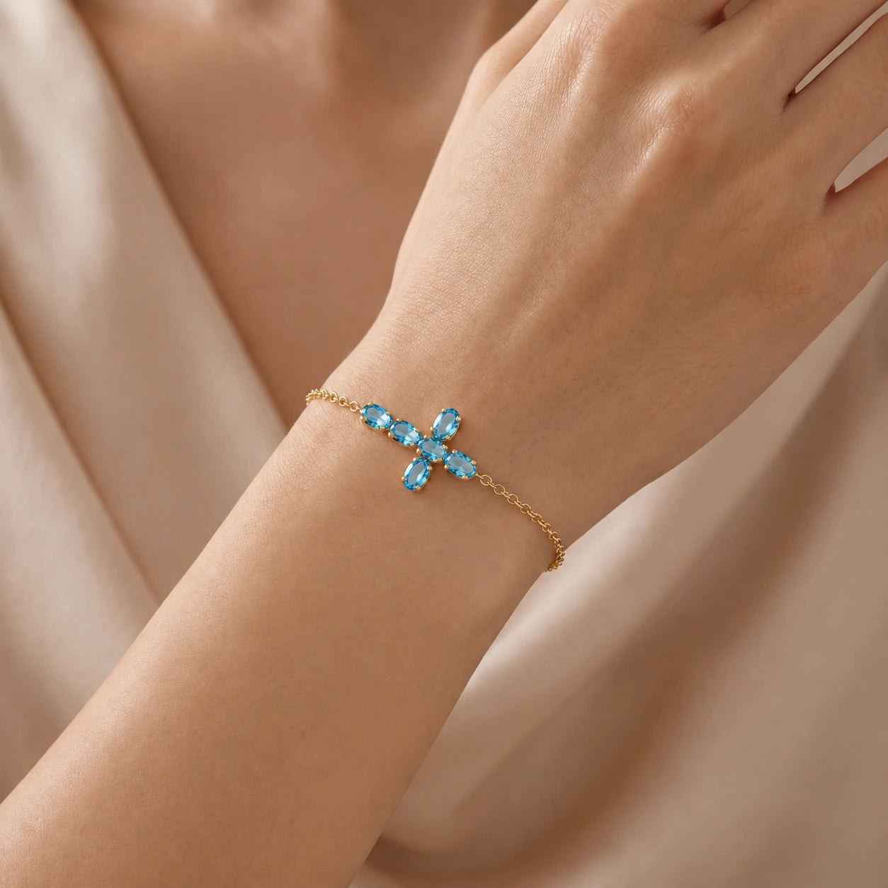 Yellow Gold Blue Topaz — Mariailenia