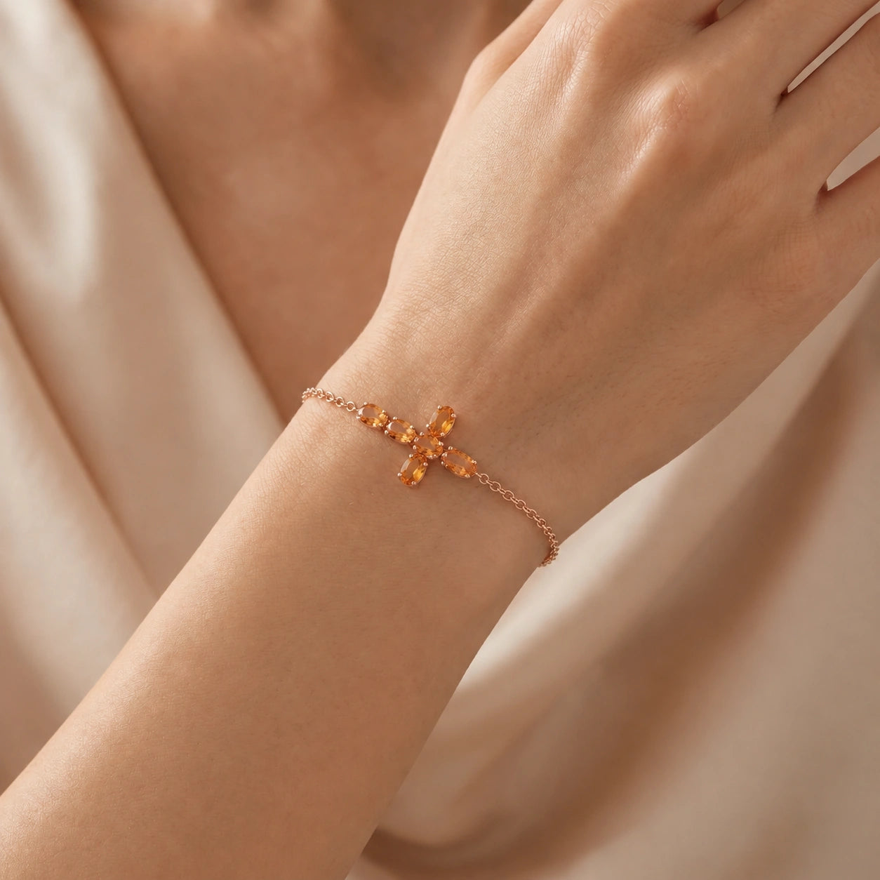 Rose Gold Celeste Bracelet Citrine 10K — Lucrezia