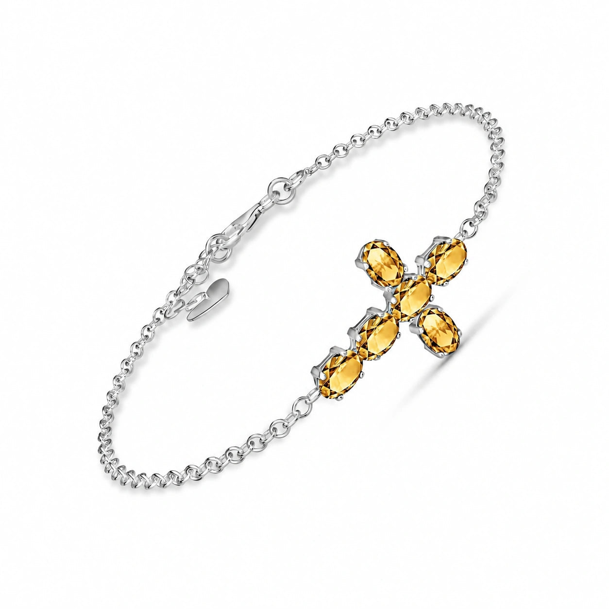White Gold Celeste Bracelet Citrine 10K — Lucrezia