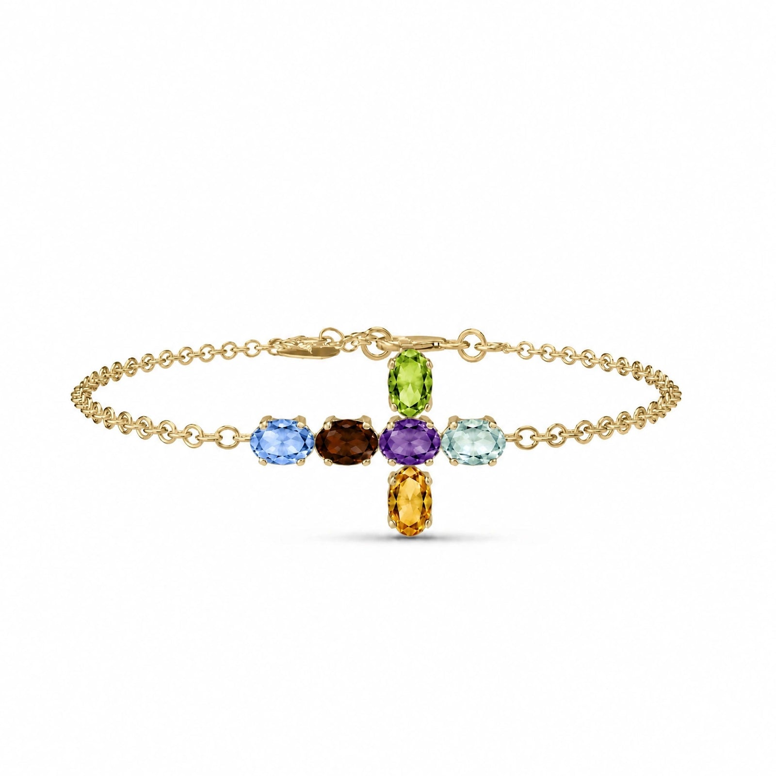 Yellow Gold Celeste Bracelet Multi-Gemstone 10K — Lucrezia