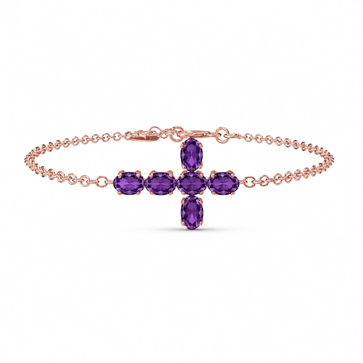 Rose Gold Celeste Bracelet Amethyst 10K — Lucrezia
