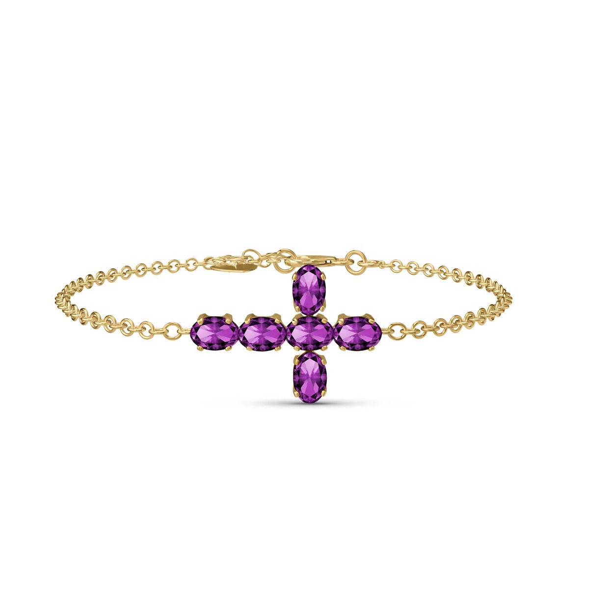Yellow Gold Celeste Bracelet Amethyst 10K — Lucrezia