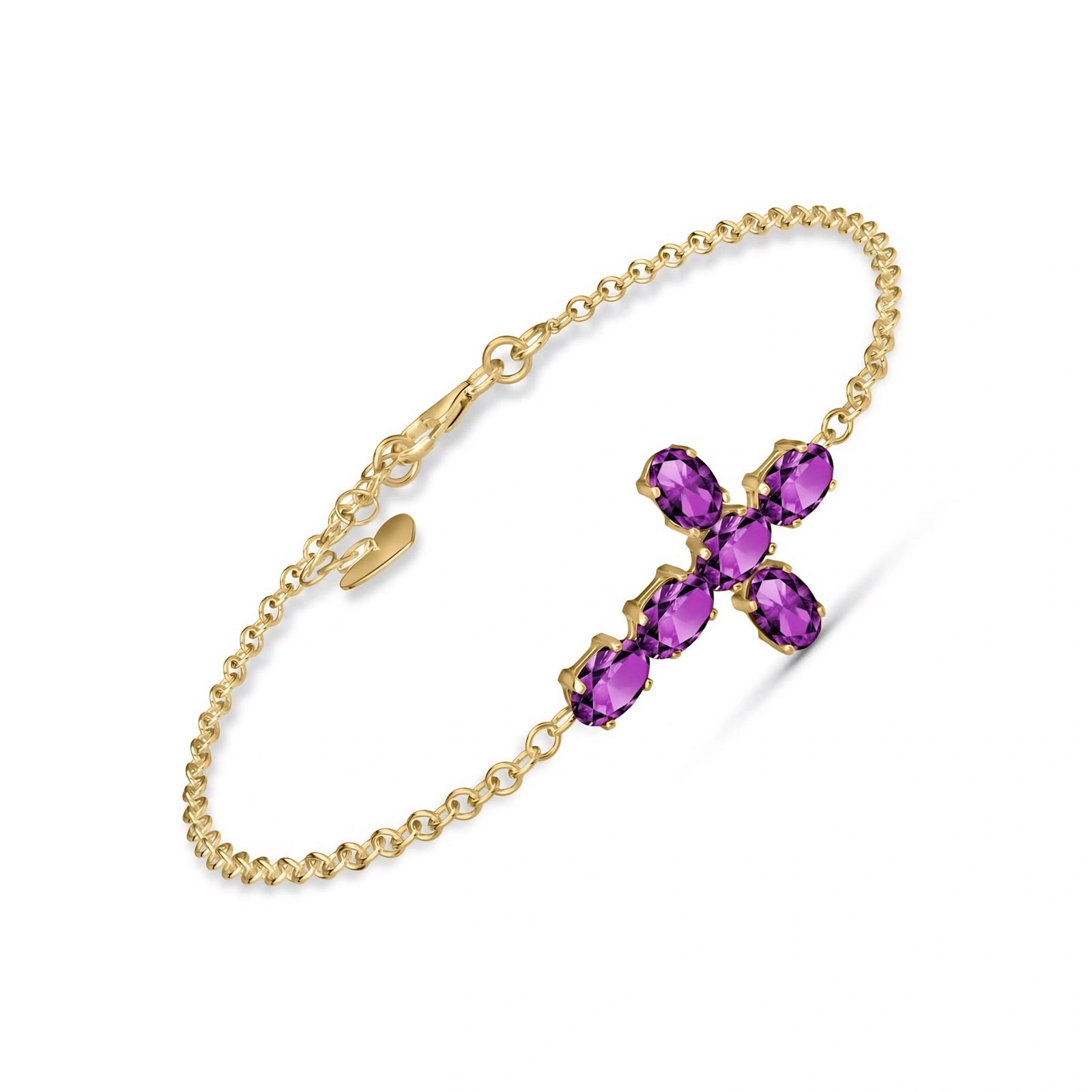 Yellow Gold Celeste Bracelet Amethyst 10K — Lucrezia