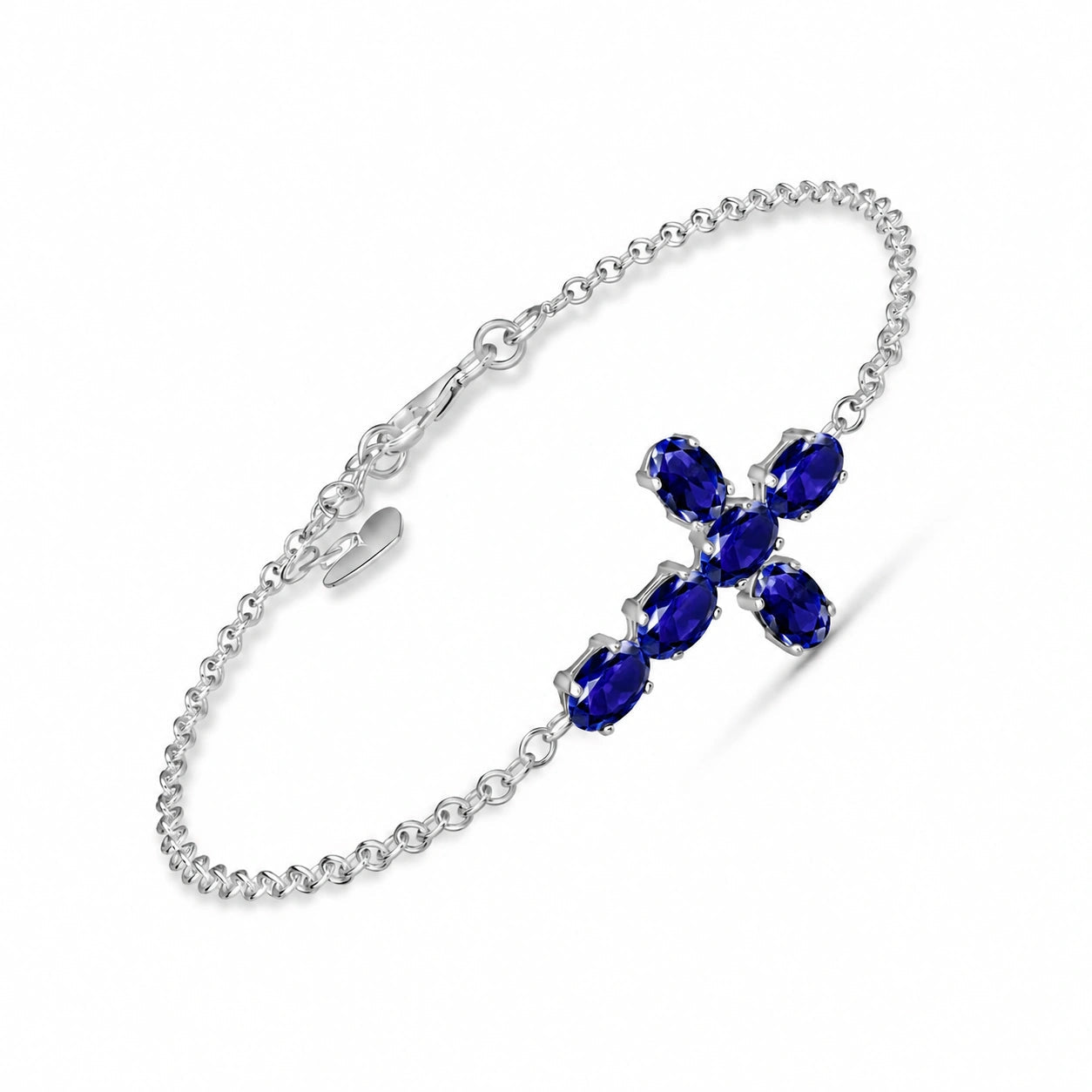 White Gold Celeste Bracelet Sapphire 10K — Lucrezia