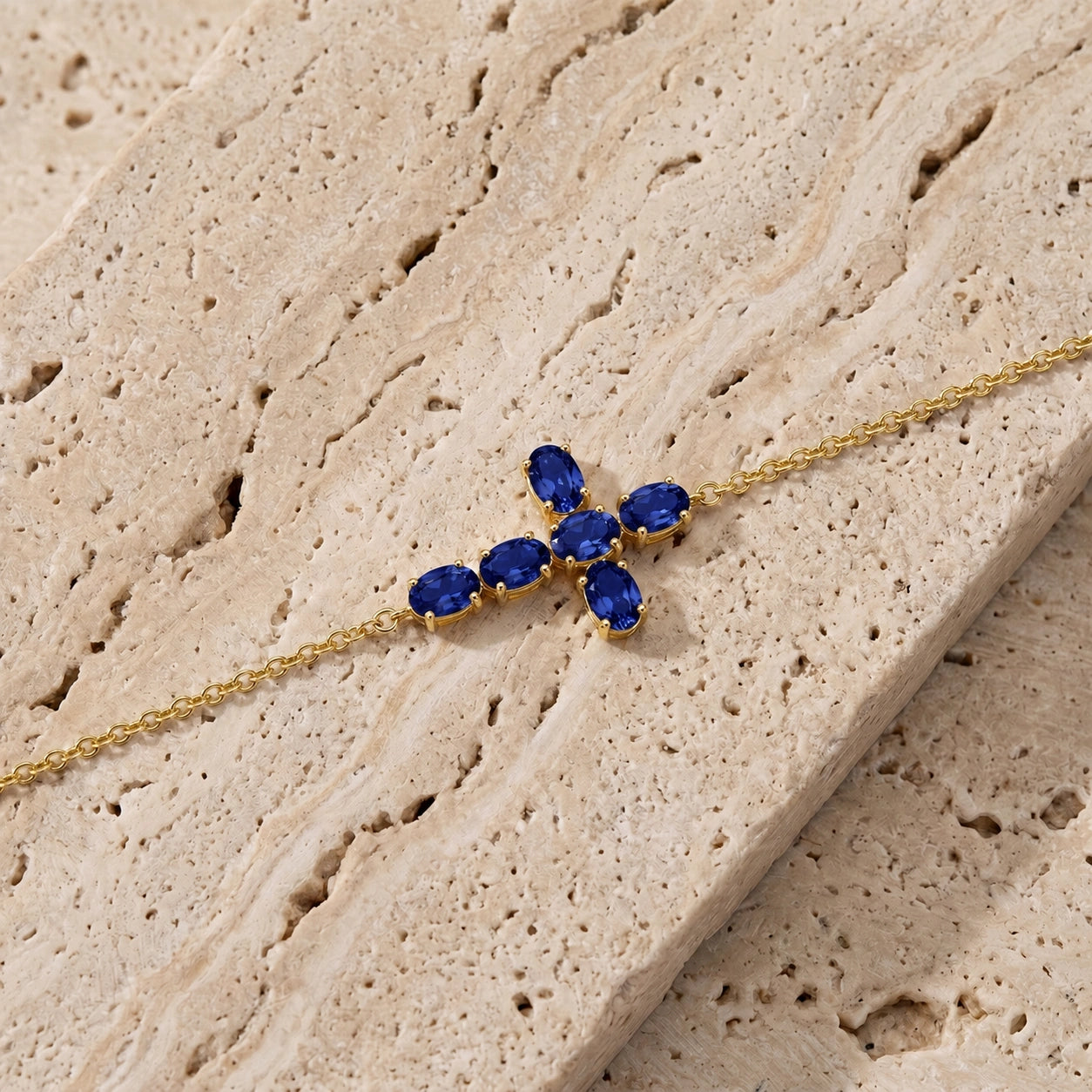 Yellow Gold Celeste Bracelet Sapphire 10K — Lucrezia