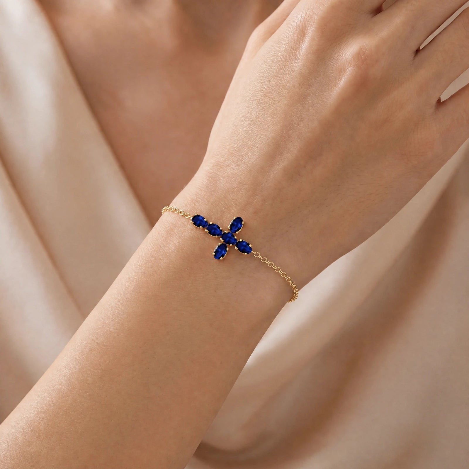 Yellow Gold Celeste Bracelet Sapphire 10K — Lucrezia