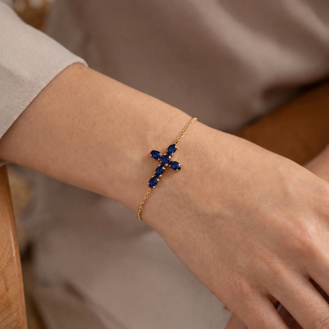 Yellow Gold Celeste Bracelet Sapphire 10K — Lucrezia