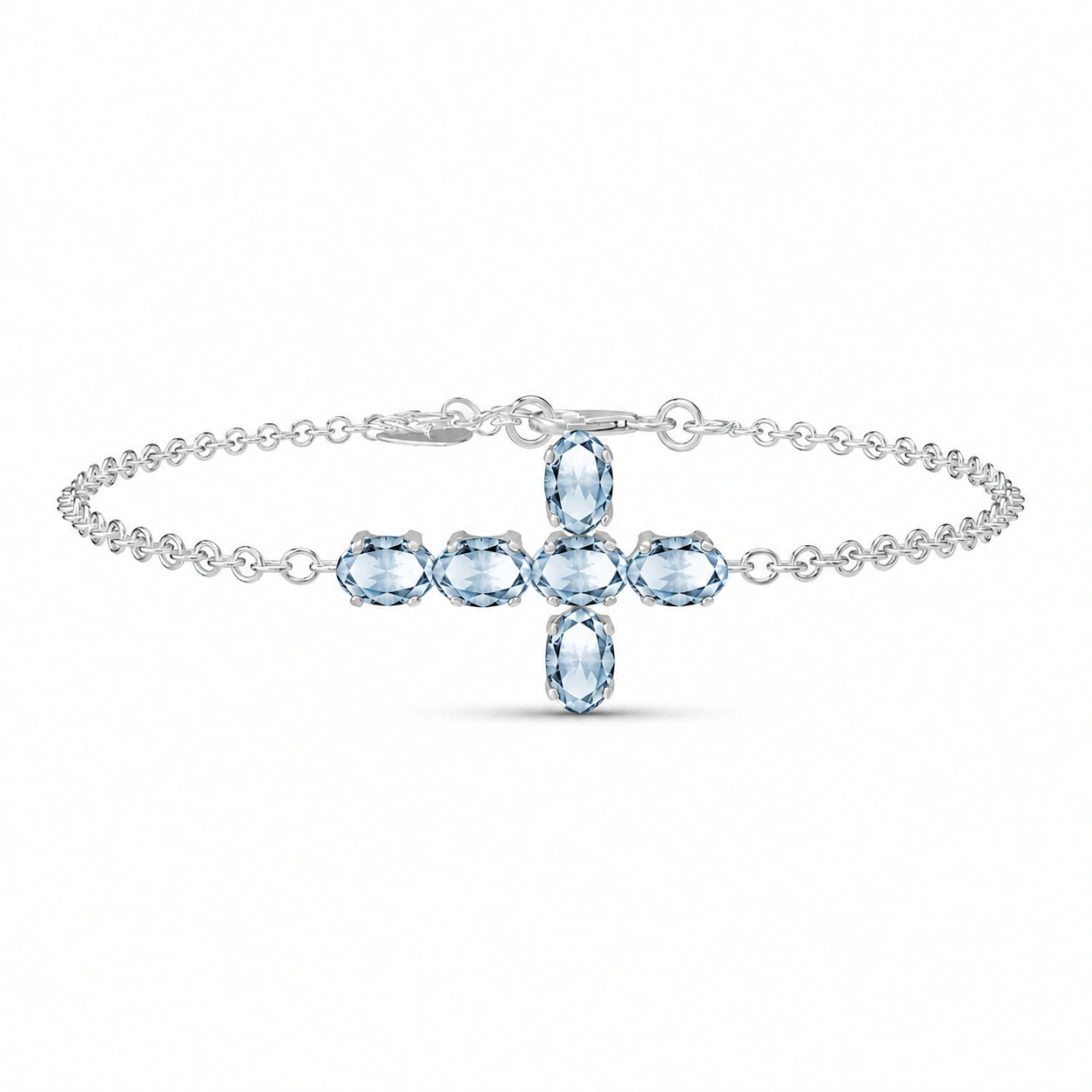 White Gold Celeste Bracelet Aquamarine 10K — Lucrezia