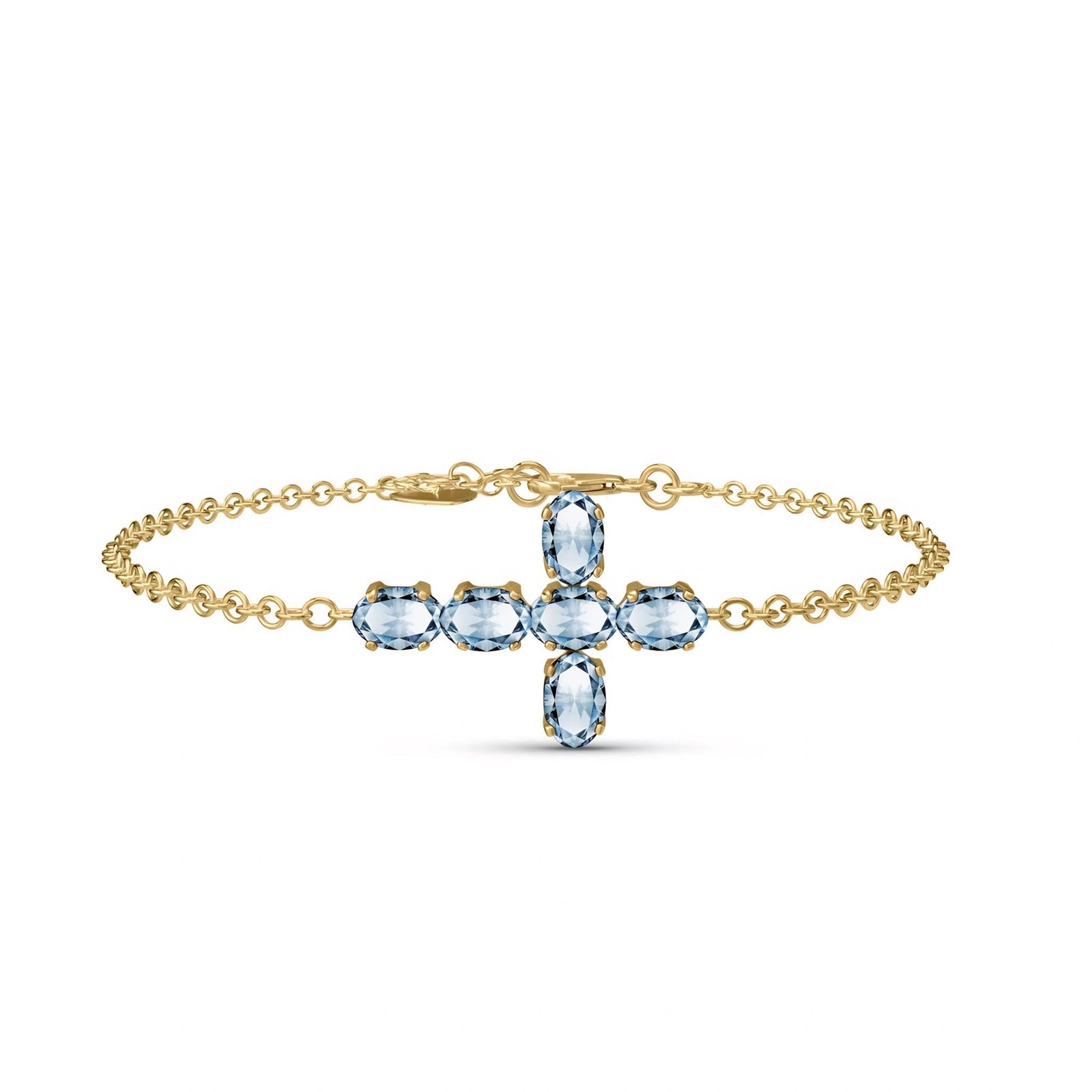 Yellow Gold Celeste Bracelet Aquamarine 10K — Lucrezia