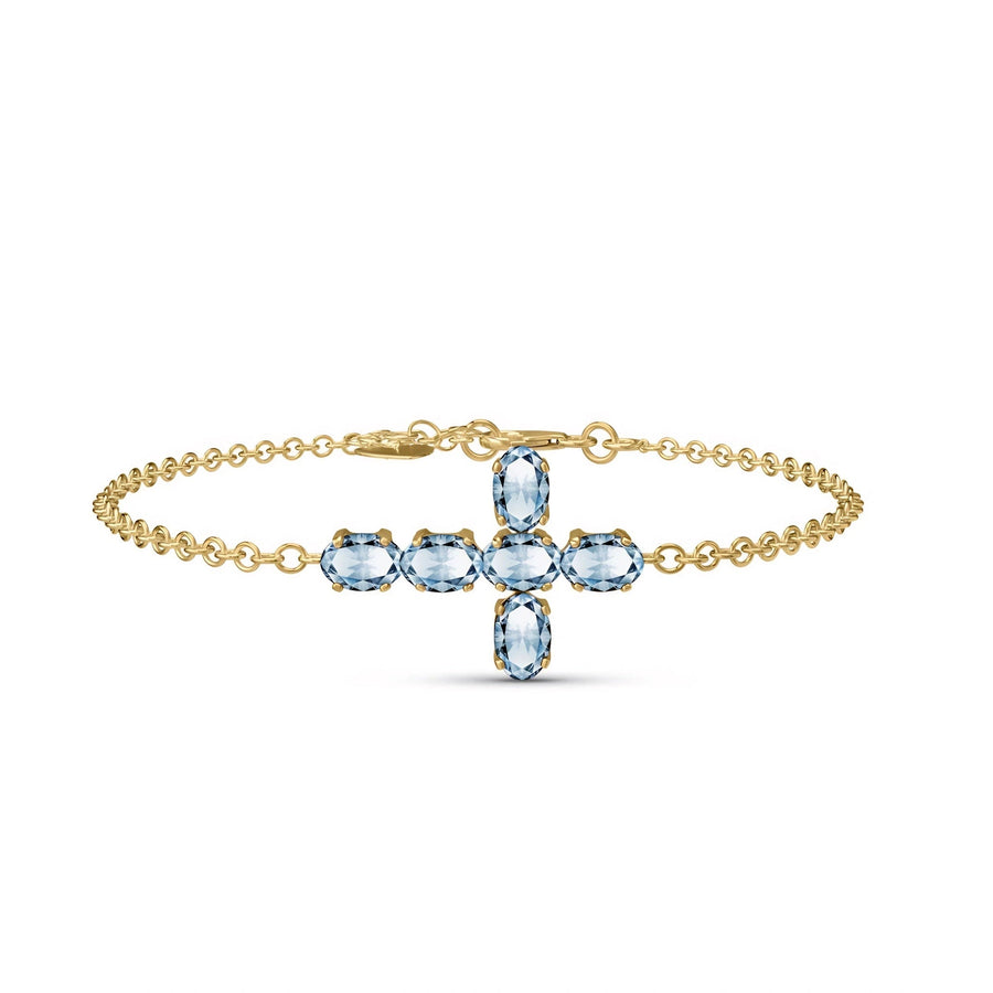 Yellow Gold Celeste Bracelet Aquamarine 10K — Lucrezia