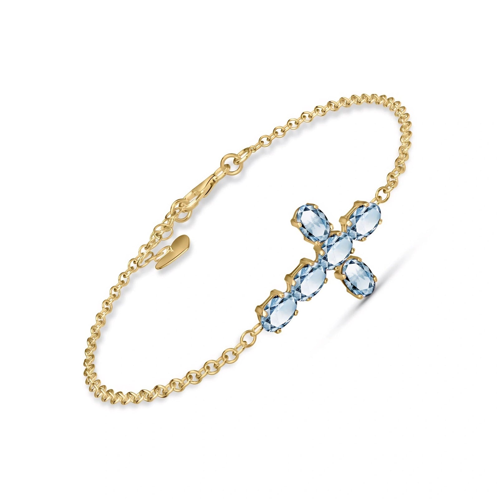 Yellow Gold Celeste Bracelet Aquamarine 10K — Lucrezia